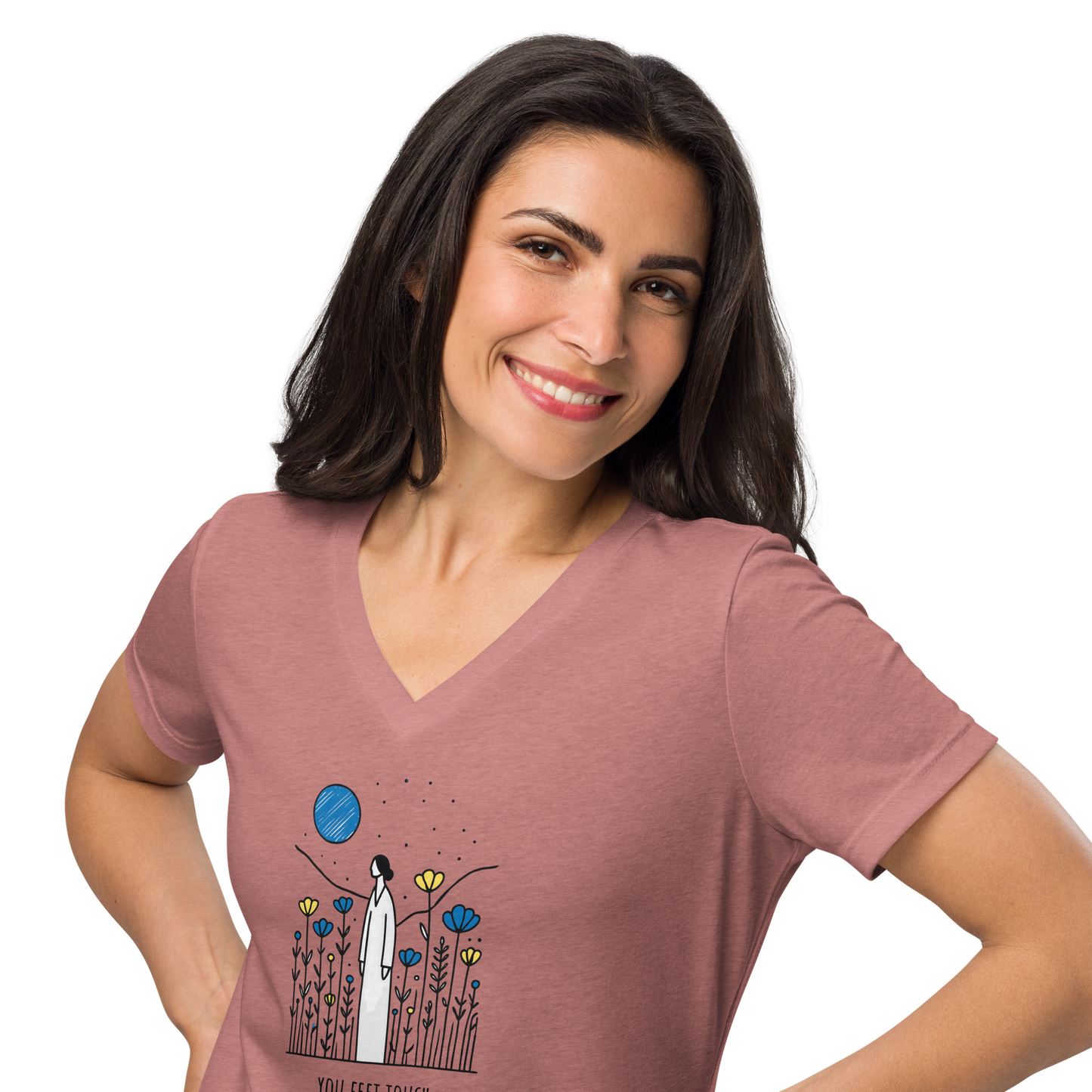 Women’s relaxed v-neck t-shirt_Longing