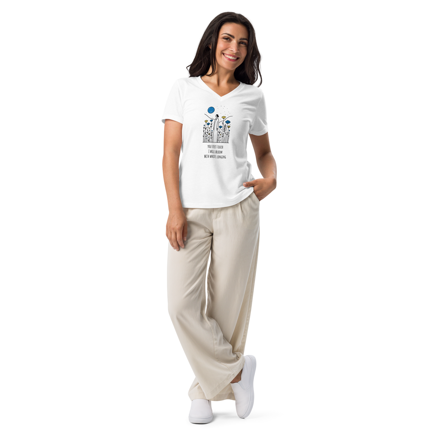 Women’s relaxed v-neck t-shirt_Longing